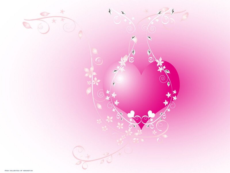 Pink Heart with Vines — Romantic, Digital Art