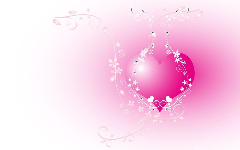 Pink Heart with Vines — Romantic, Vector Art, Flowers