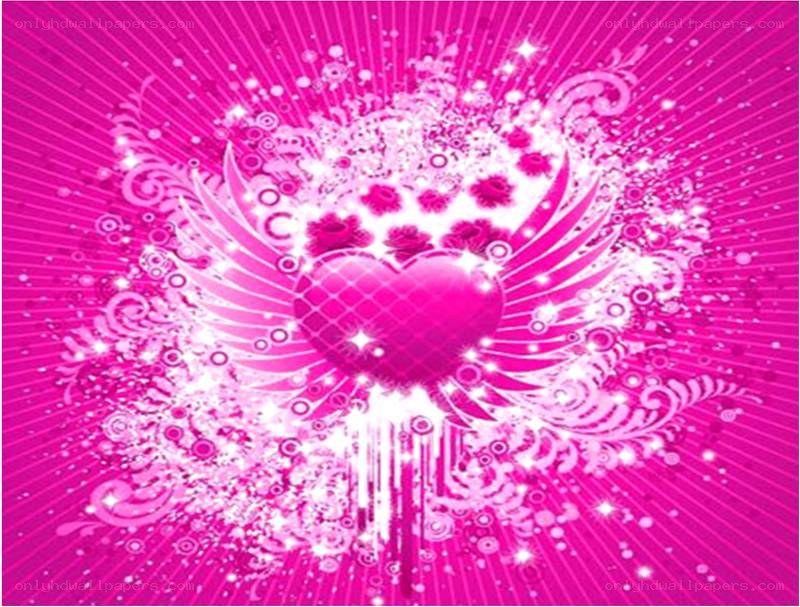 pink heart with wings design