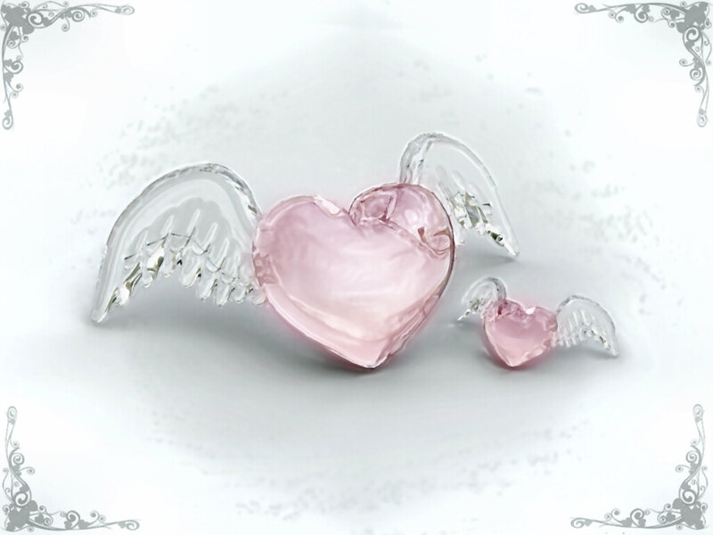 Pink Heart with Wings — Serene
