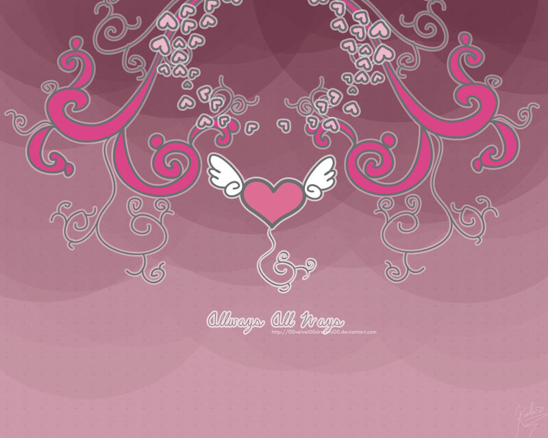pink heart with wings wallpaper