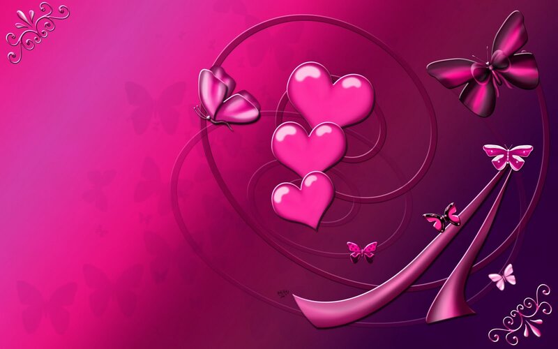 Pink Hearts and Butterflies — Romantic