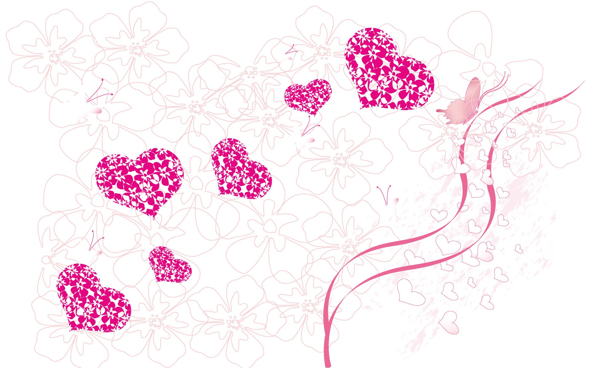 pink hearts and flowers design