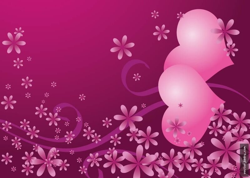Pink Hearts and Flowers