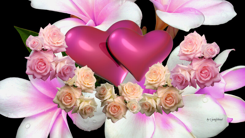 Pink Hearts and Roses