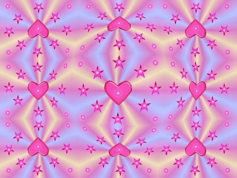 pink hearts and stars pattern