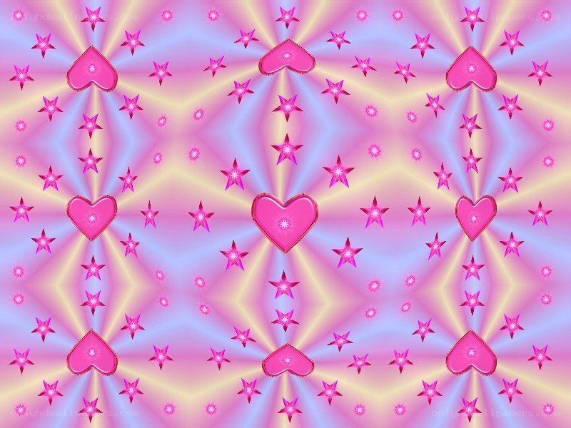 pink hearts and stars pattern