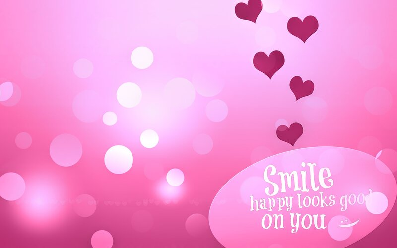 Pink Hearts and Text — Cheerful