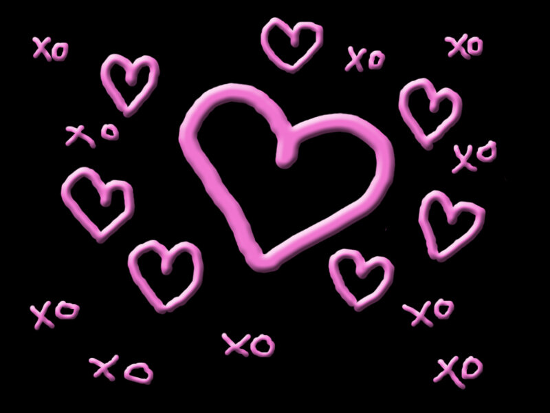 pink hearts and xos