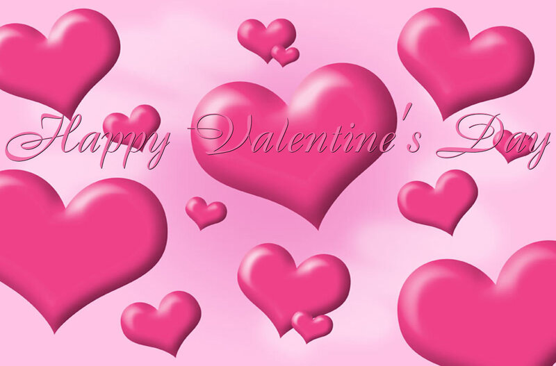 Pink Hearts Floating — Festive