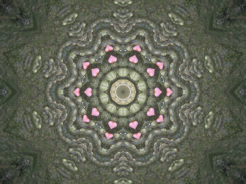 Pink Hearts in Mandala