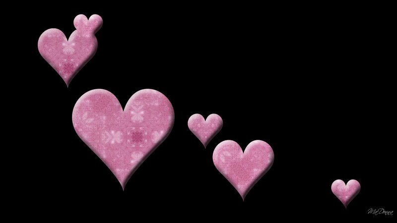 Pink Hearts on Black — Calm
