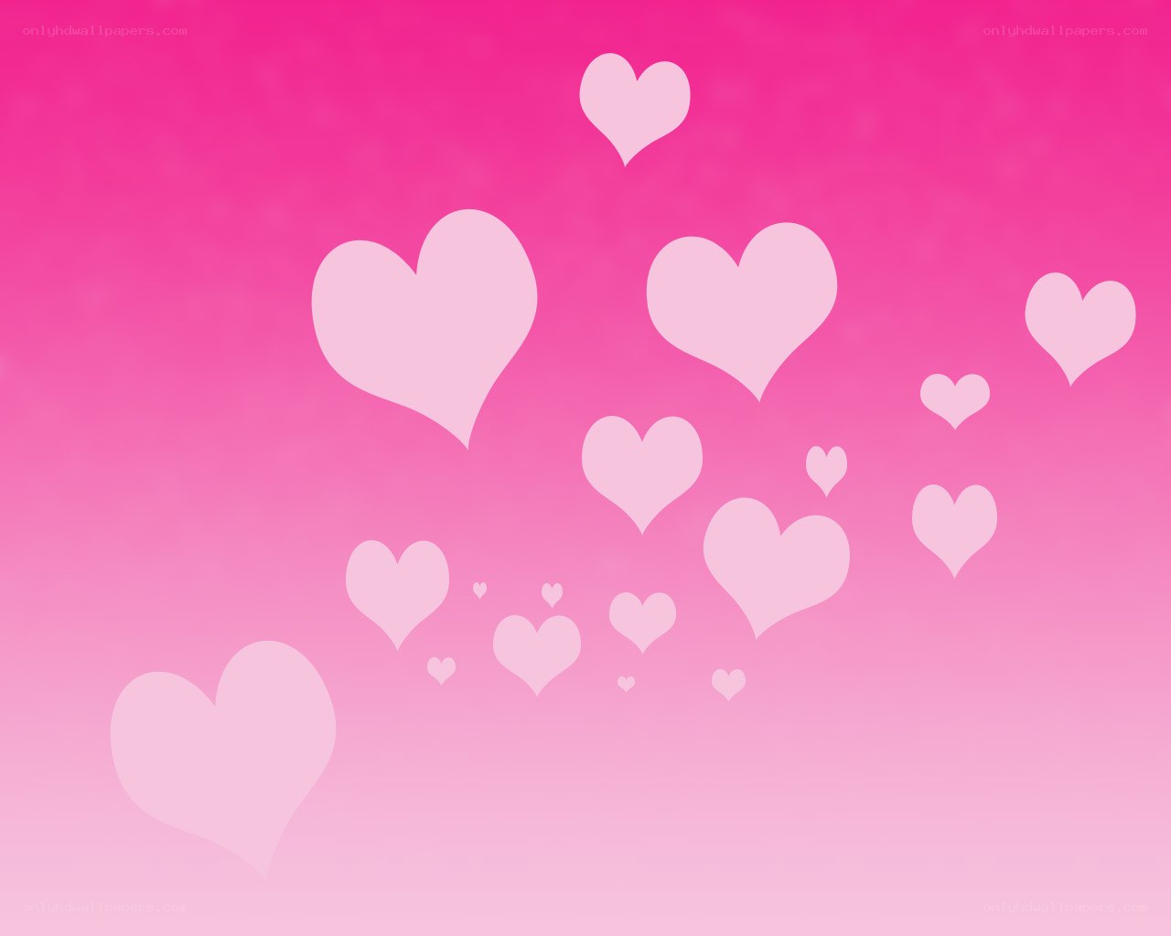 pink hearts on gradient