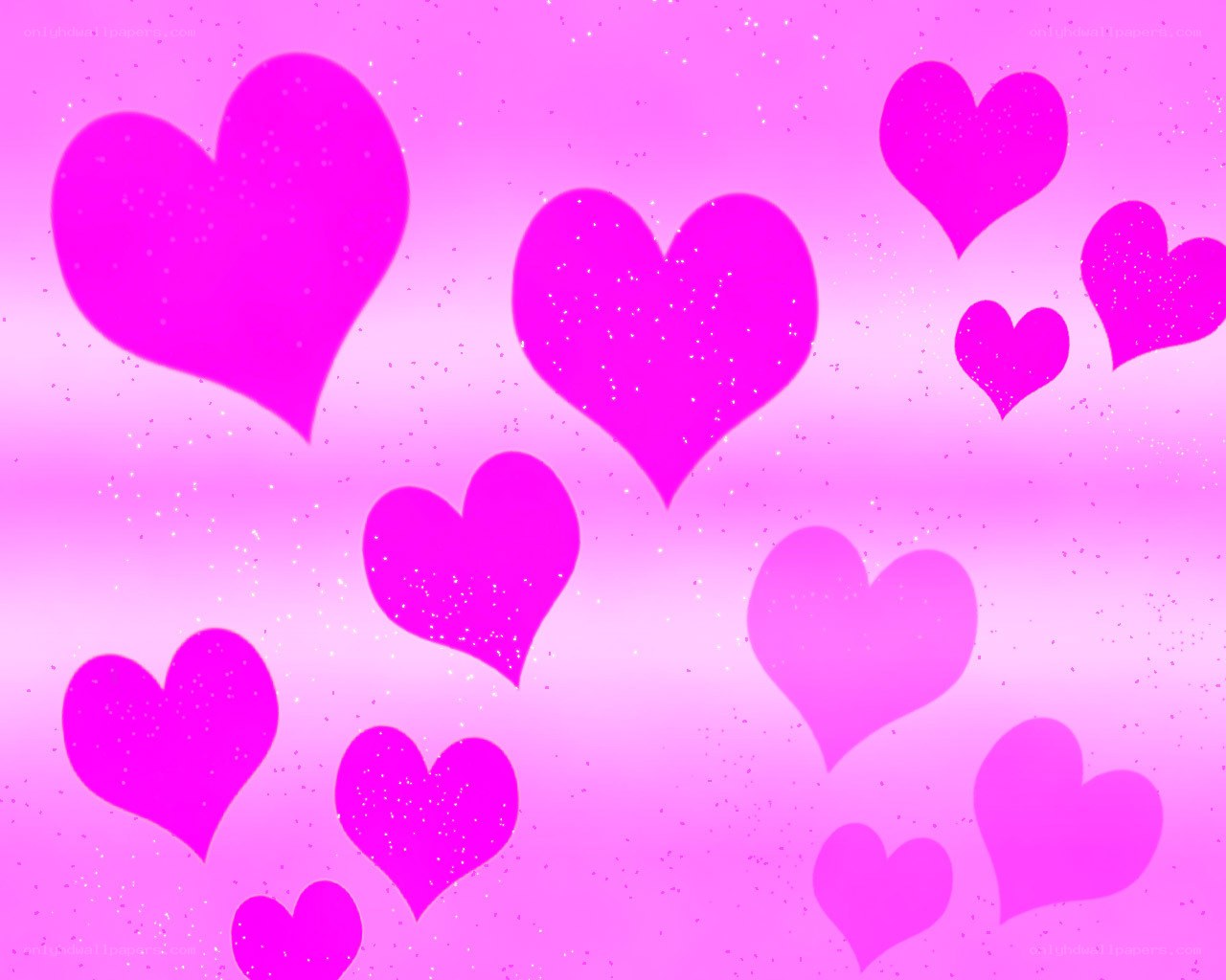pink hearts on sparkly background
