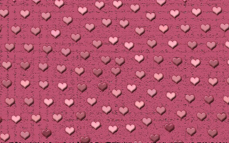 Pink Hearts on Textured Background