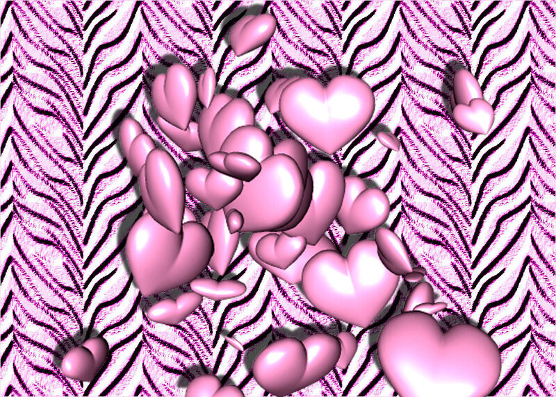 pink hearts on zebra print