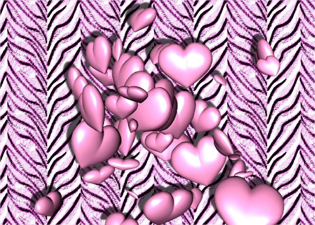 pink hearts on zebra print