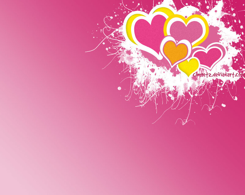 pink hearts splatter design