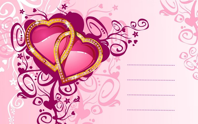 pink hearts with floral design