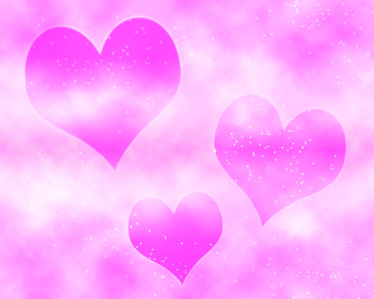 pink hearts with sparkles