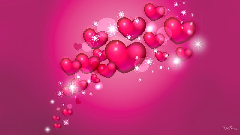 Pink Hearts with Sparkles — Romantic