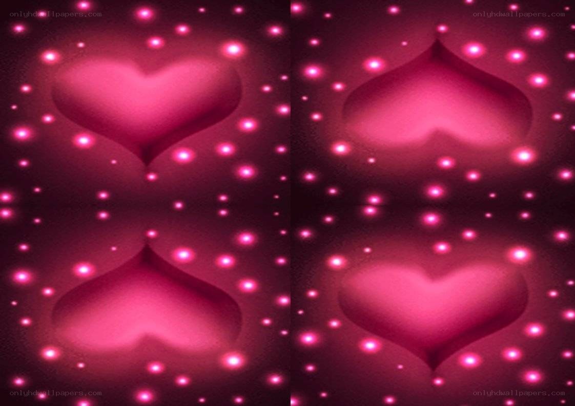 pink hearts with sparkles