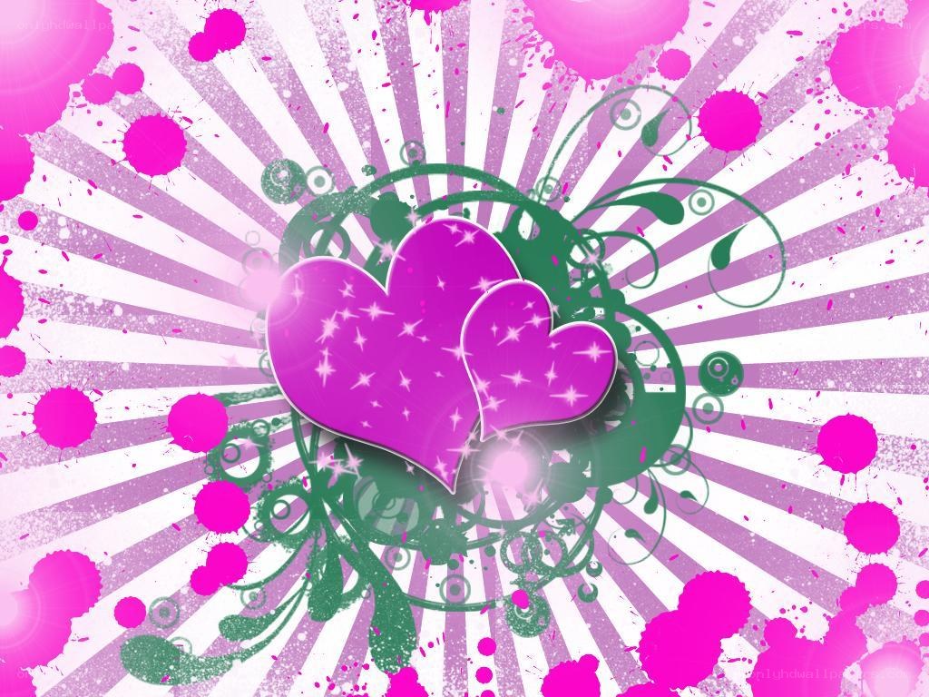 pink hearts with splatter design