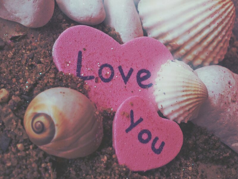 Pink Hearts with Text