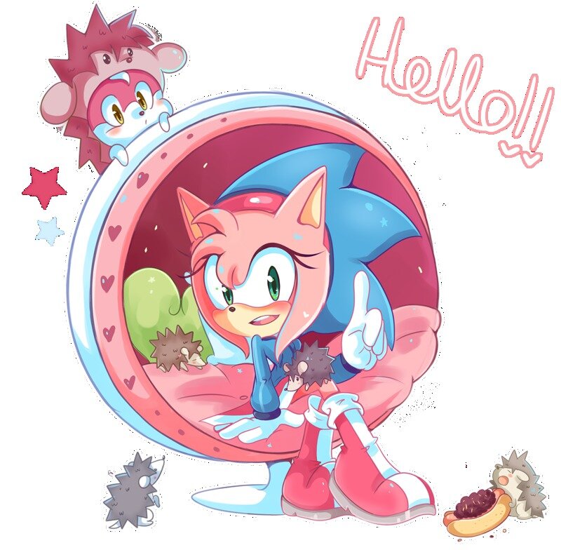 Pink Hedgehog Character — Friendly