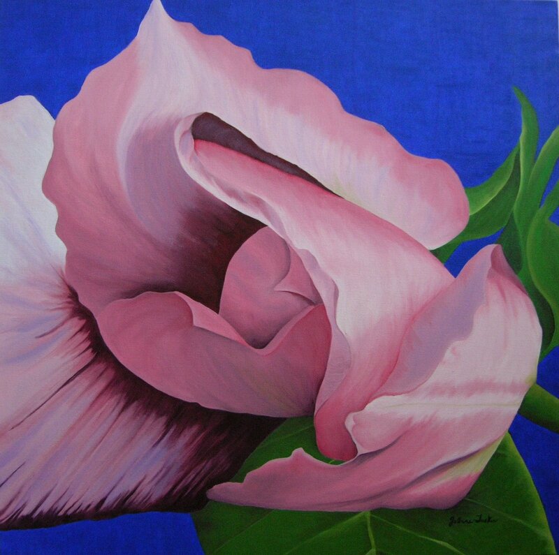 Pink Hibiscus Flower — Vibrant, Painting