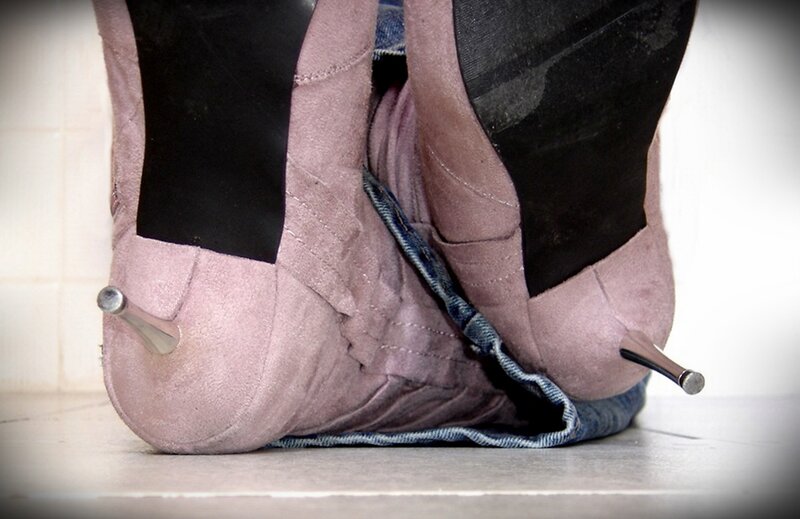 Pink High-heeled Boots