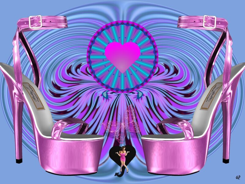 Pink High-heeled Shoes — Dreamy, Digital Art