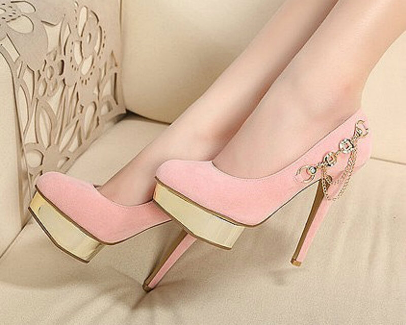 Pink High-heeled Shoes — Elegant, Photograph
