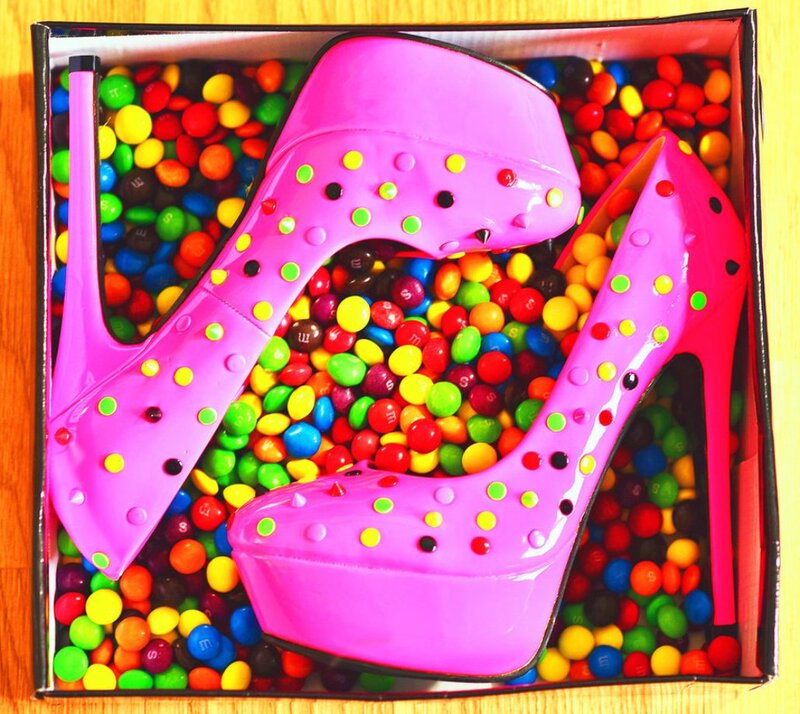 Pink High-heeled Shoes — Playful