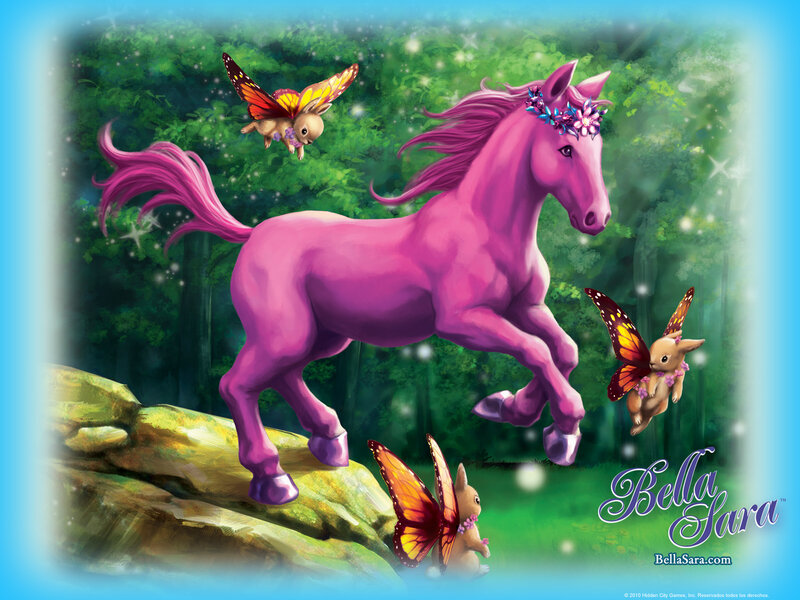 Pink Horse in Forest