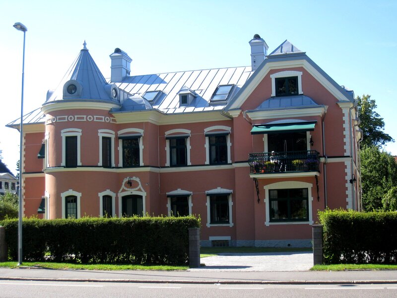 Pink House with Balcony