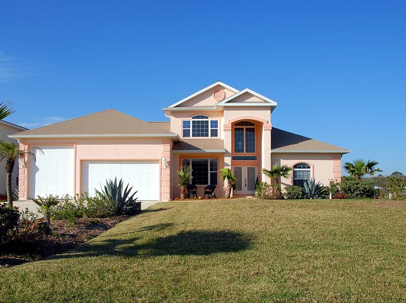 Pink House with Garage