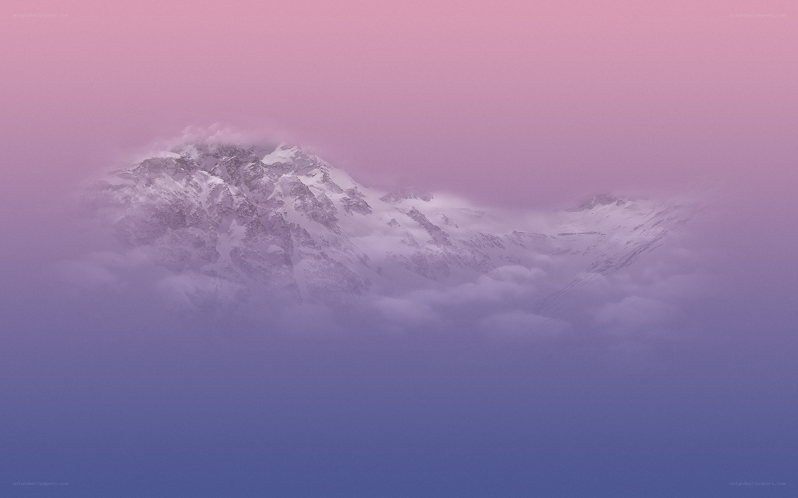Pink-hued mountain peak