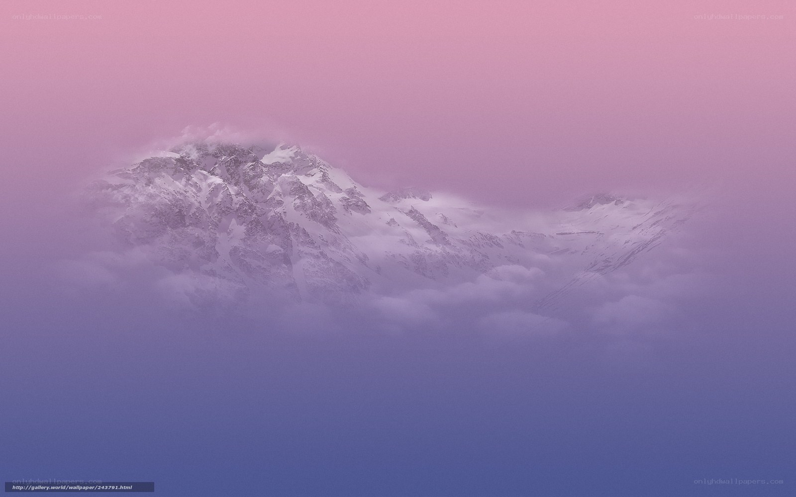 Pink-hued mountain peak