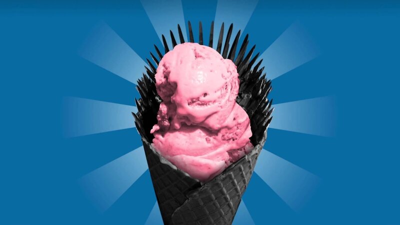 Pink Ice Cream Cone — Blue