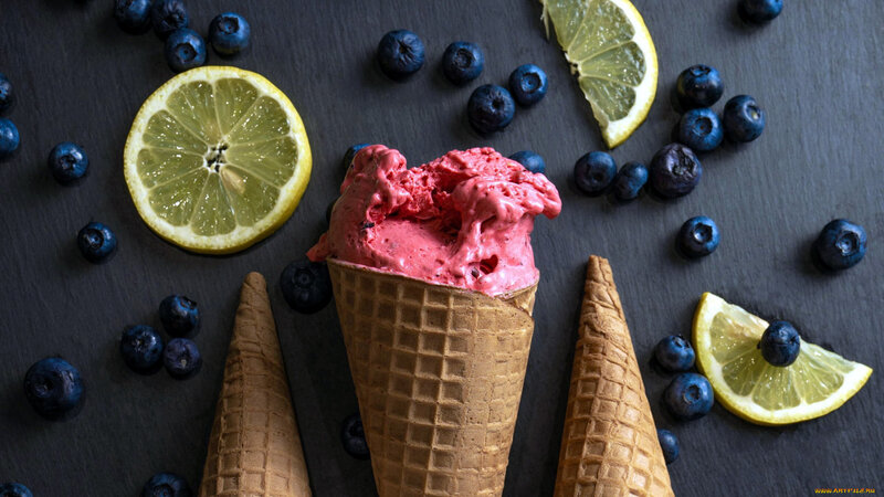 Pink Ice Cream Cone — Brown