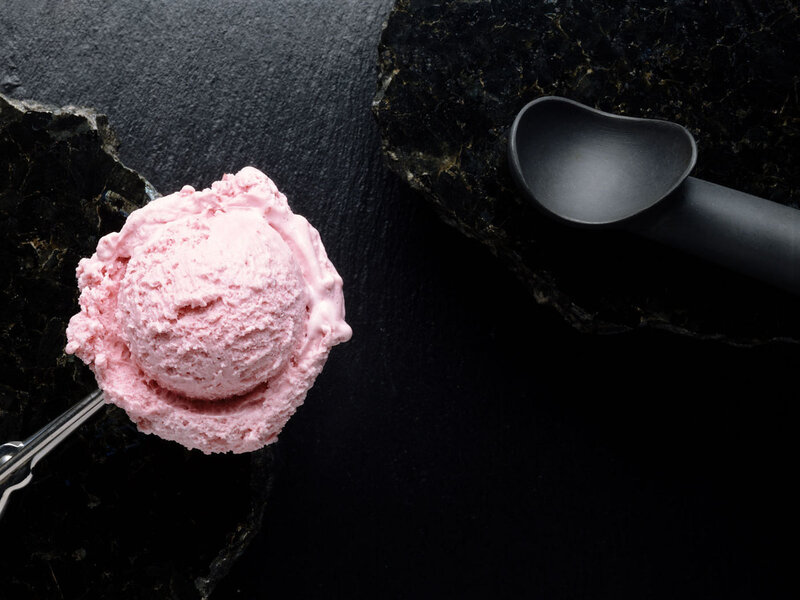 Pink ice cream scoop
