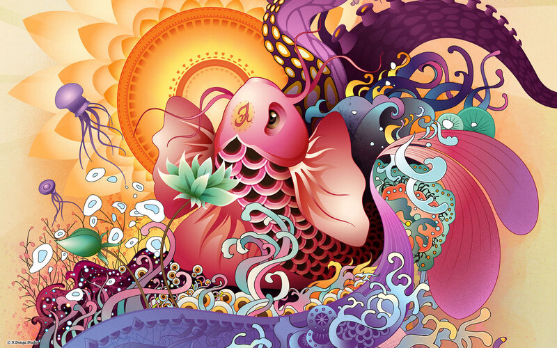 Pink Koi Fish