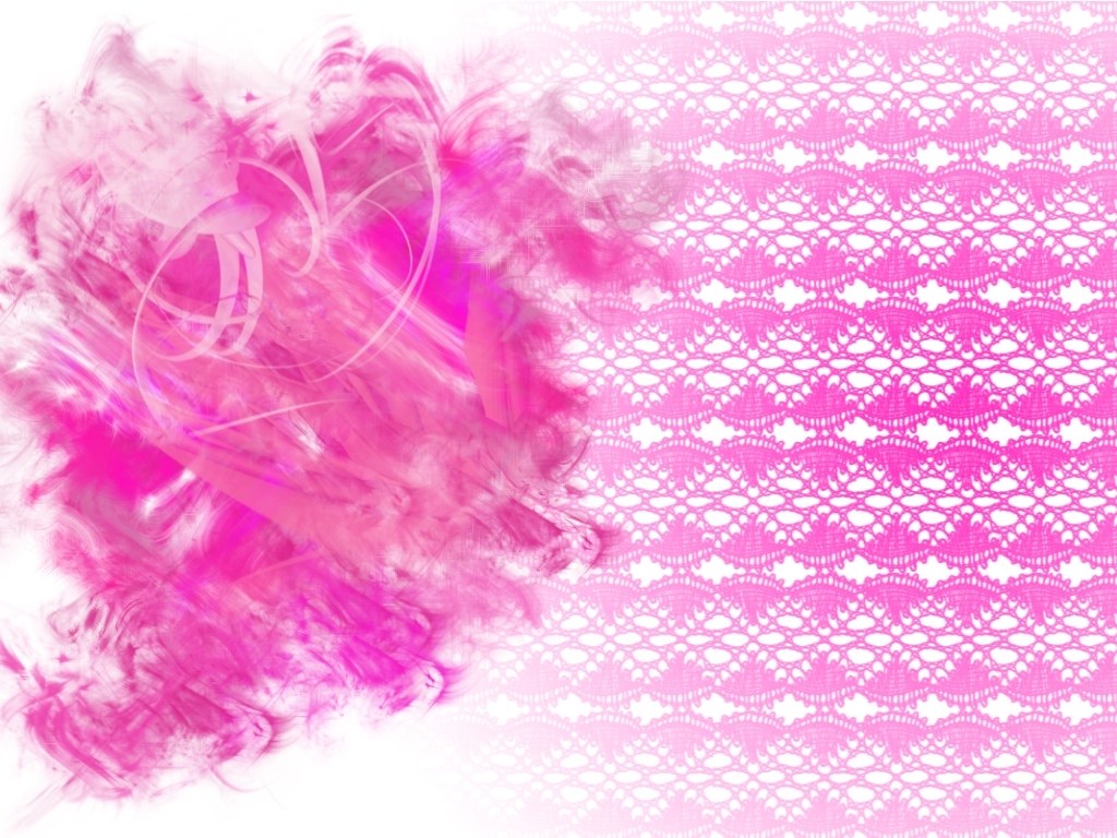 pink lace and feather design