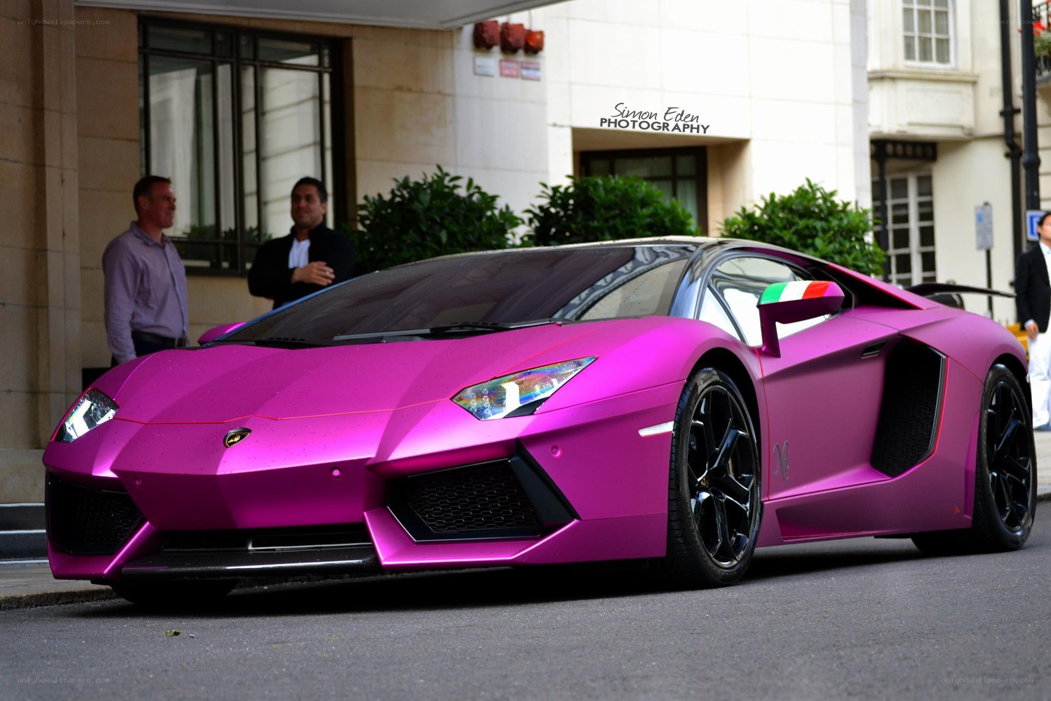 Pink Lamborghini Aventador