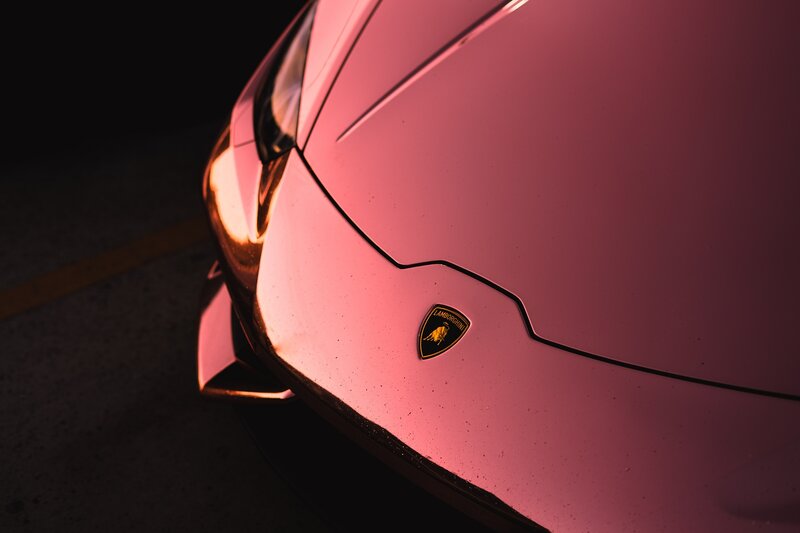 Pink Lamborghini Front