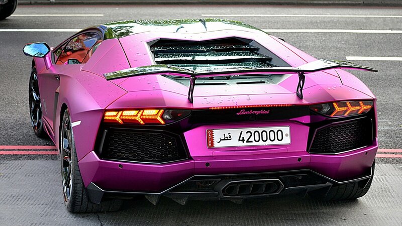pink lamborghini sports car