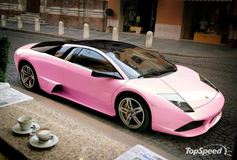Pink Lamborghini sports car