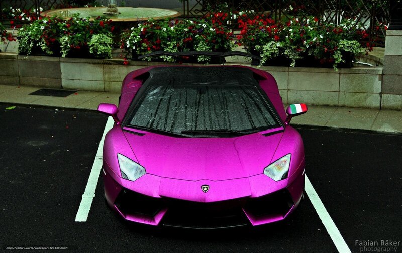 Pink Lamborghini Sports Car — Magenta