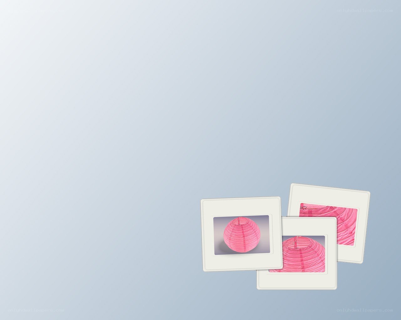 Pink lanterns in photo frames